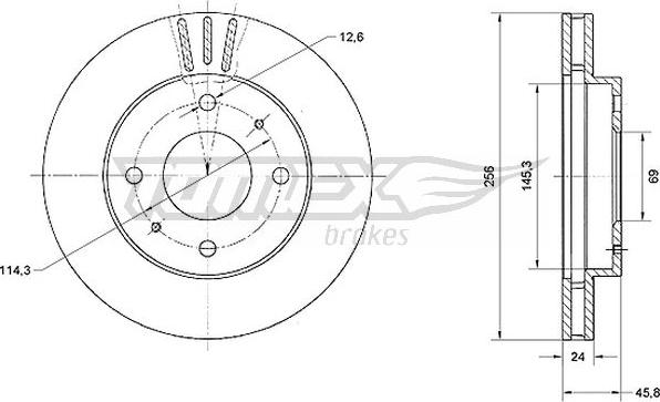 TOMEX brakes TX 70-74 - Disc frana www.parts5.com