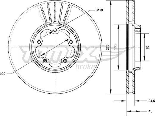 TOMEX brakes TX 70-75 - Brake Disc www.parts5.com