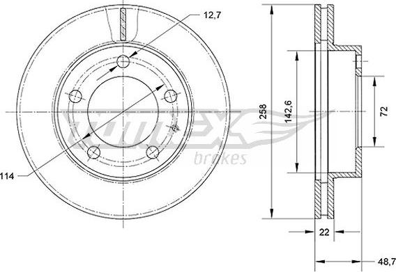 TOMEX brakes TX 70-70 - Brake Disc www.parts5.com