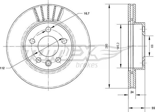 TOMEX brakes TX 70-78 - Disc frana www.parts5.com