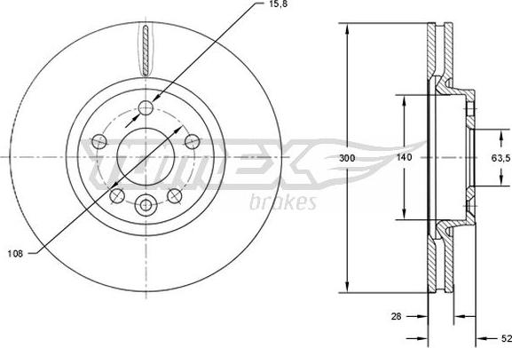 TOMEX brakes TX 71-56 - Brake Disc parts5.com