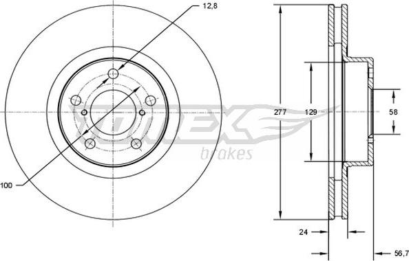 TOMEX brakes TX 71-51 - Δισκόπλακα www.parts5.com