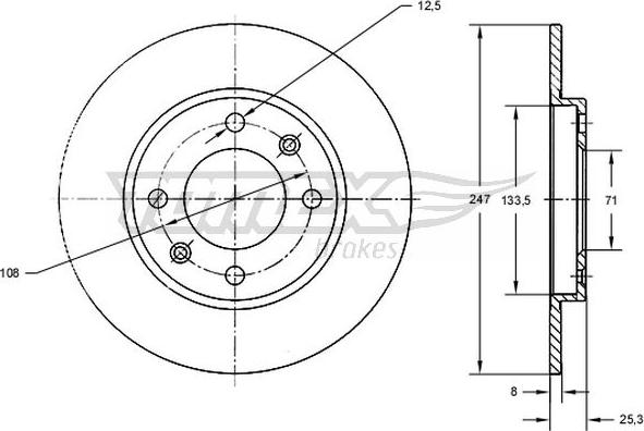 TOMEX brakes TX 71-53 - Zavorni kolut www.parts5.com