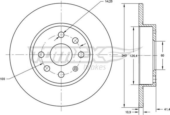 TOMEX brakes TX 71-52 - Brake Disc www.parts5.com