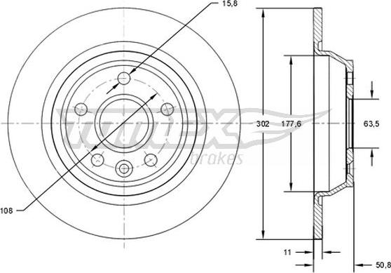 TOMEX brakes TX 71-61 - Zavorni kolut www.parts5.com