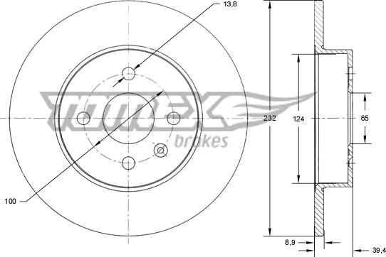 TOMEX brakes TX 71-63 - Δισκόπλακα www.parts5.com