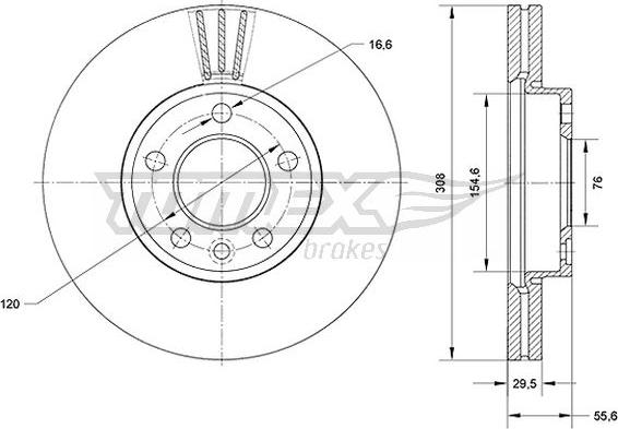 TOMEX brakes TX 71-04 - Brake Disc parts5.com