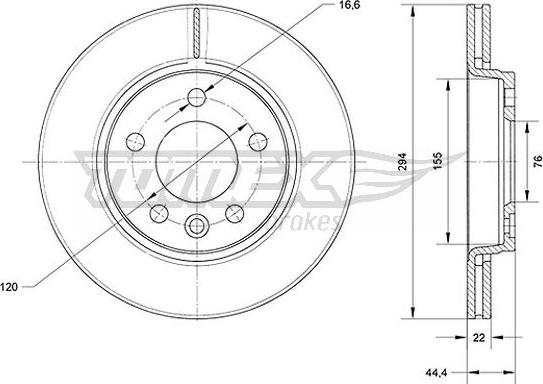 TOMEX brakes TX 71-07 - Disc frana www.parts5.com