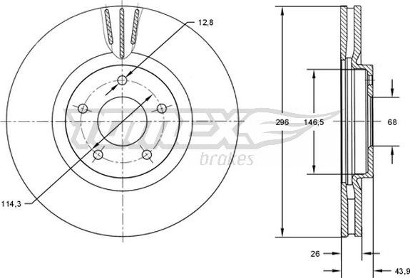 TOMEX brakes TX 71-84 - Disc frana www.parts5.com