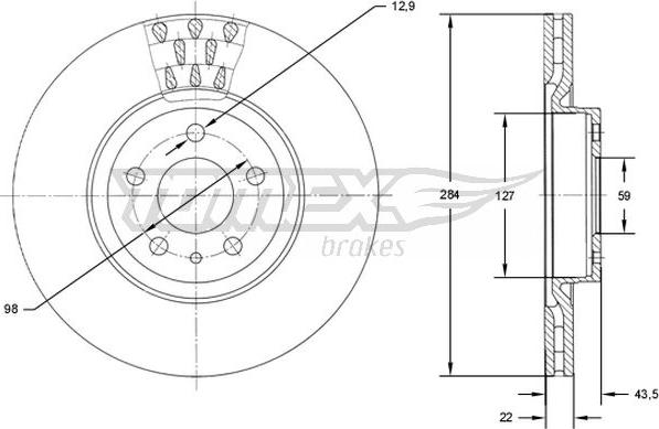 TOMEX brakes TX 71-39 - Тормозной диск www.parts5.com