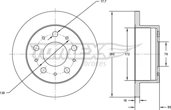 TOMEX brakes TX 71-38 - Brake Disc www.parts5.com