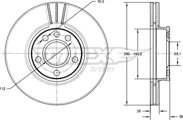 TOMEX brakes TX 71-33 - Disc frana www.parts5.com