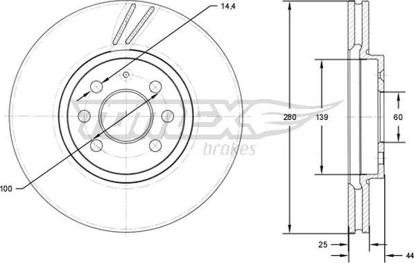 TOMEX brakes TX 71-20 - Kočioni disk www.parts5.com