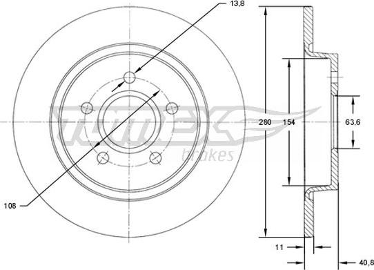 TOMEX brakes TX 71-75 - Kočioni disk www.parts5.com