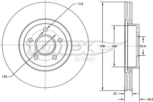 TOMEX brakes TX 71-77 - Féktárcsa www.parts5.com