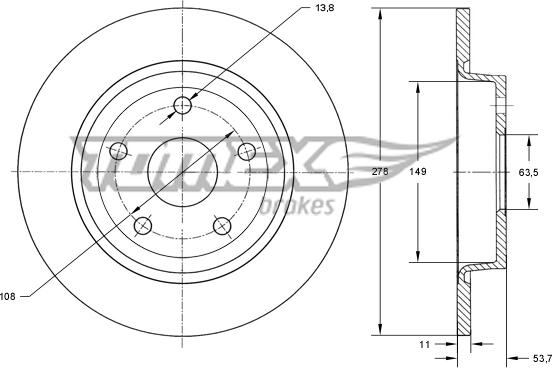 TOMEX brakes TX 73-94 - Kočni disk www.parts5.com