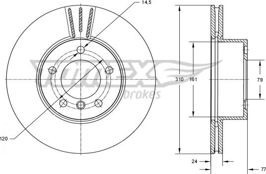 TOMEX brakes TX 73-95 - Piduriketas parts5.com