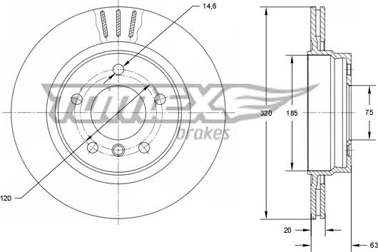 TOMEX brakes TX 73-96 - Brake Disc www.parts5.com