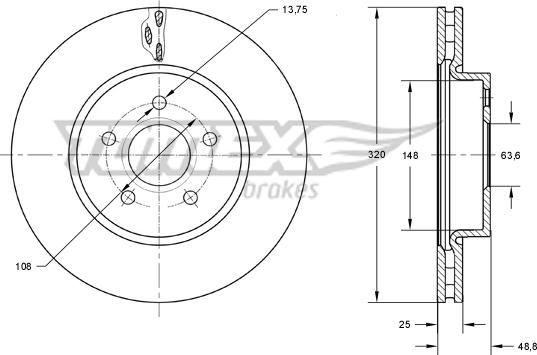 TOMEX brakes TX 73-91 - Jarrulevy www.parts5.com