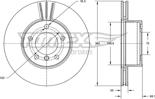 TOMEX brakes TX 73-98 - Brake Disc parts5.com