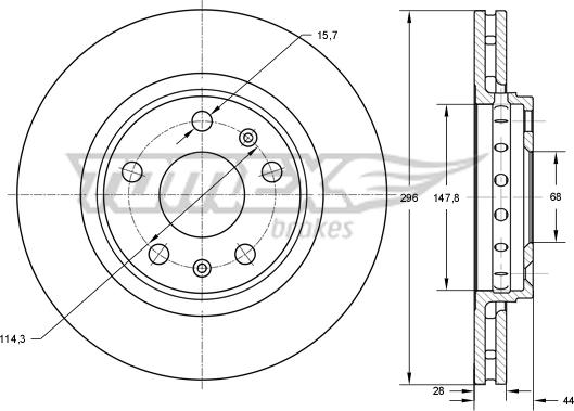 TOMEX brakes TX 73-45 - Тормозной диск www.parts5.com