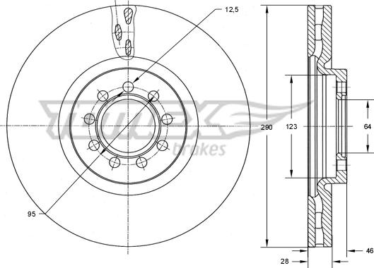 TOMEX brakes TX 73-40 - Disc frana www.parts5.com