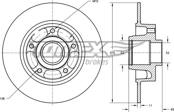 TOMEX brakes TX 73-591 - Féktárcsa www.parts5.com