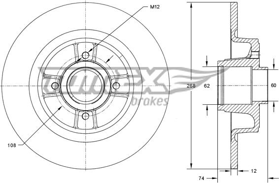 TOMEX brakes TX 73-581 - Disc frana www.parts5.com