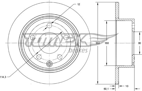 TOMEX brakes TX 73-66 - Тормозной диск www.parts5.com