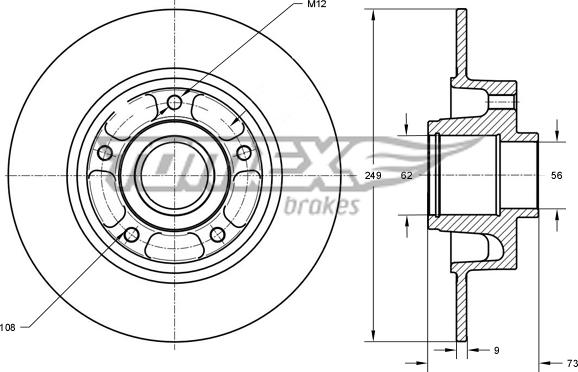 TOMEX brakes TX 73-611 - Disco de freno www.parts5.com