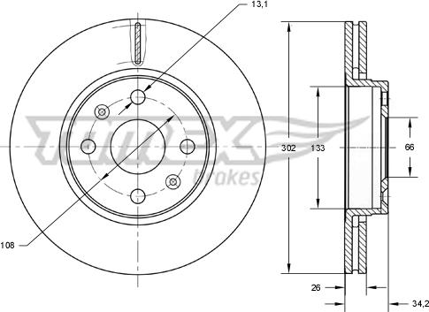 TOMEX brakes TX 73-62 - Brake Disc www.parts5.com