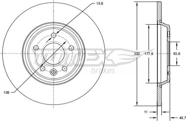 TOMEX brakes TX 73-08 - Brzdový kotouč www.parts5.com