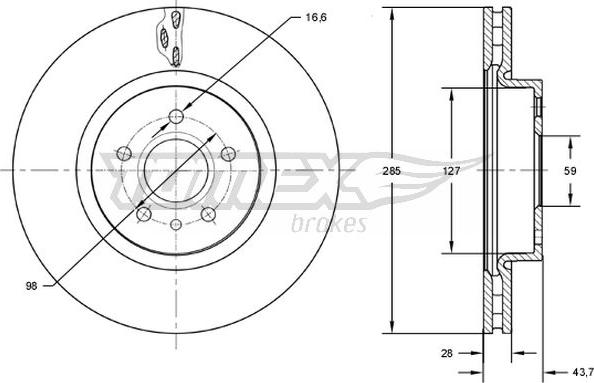 TOMEX brakes TX 73-13 - Disc frana www.parts5.com