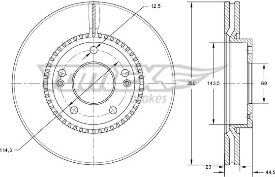 TOMEX brakes TX 73-30 - Disco de freno www.parts5.com