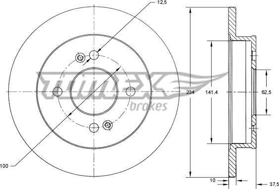 TOMEX brakes TX 73-37 - Brake Disc www.parts5.com