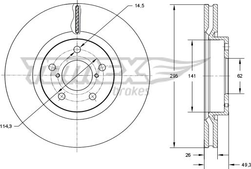 TOMEX brakes TX 73-23 - Kočioni disk www.parts5.com