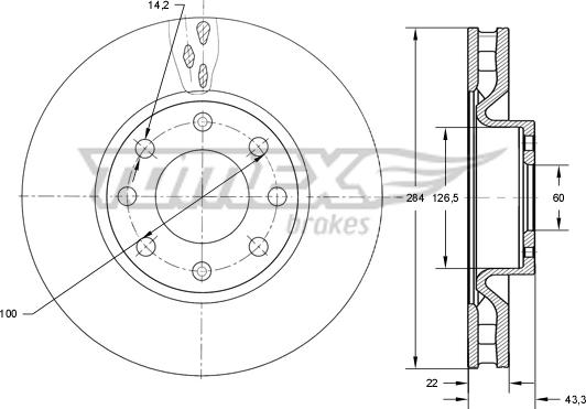 TOMEX brakes TX 73-76 - Disco de freno www.parts5.com