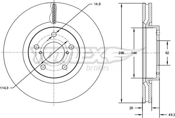 TOMEX brakes TX 72-94 - Kočioni disk www.parts5.com