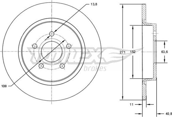 TOMEX brakes TX 72-98 - Brake Disc www.parts5.com