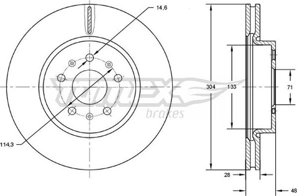 TOMEX brakes TX 72-93 - Kočioni disk www.parts5.com