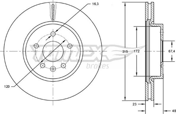 TOMEX brakes TX 72-97 - Brake Disc www.parts5.com