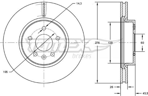 TOMEX brakes TX 72-49 - Disc frana www.parts5.com