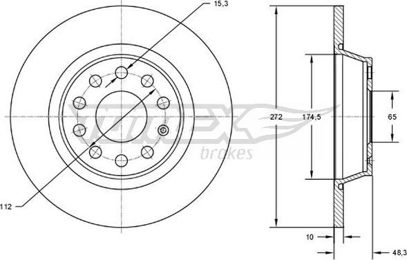 TOMEX brakes TX 72-45 - Disc frana www.parts5.com