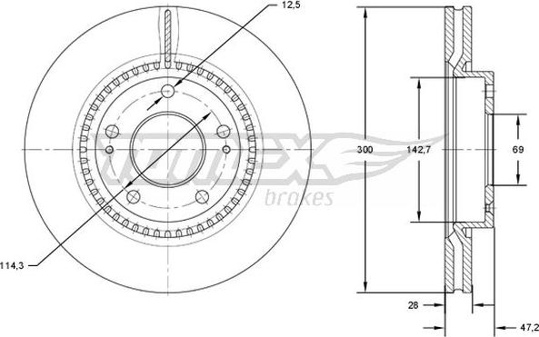 TOMEX brakes TX 72-47 - Disco de freno www.parts5.com