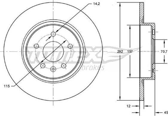 TOMEX brakes TX 72-59 - Brake Disc parts5.com