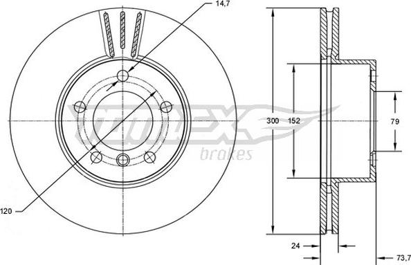 TOMEX brakes TX 72-54 - Disc frana www.parts5.com