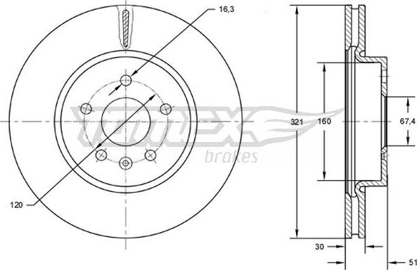 TOMEX brakes TX 72-55 - Brake Disc www.parts5.com