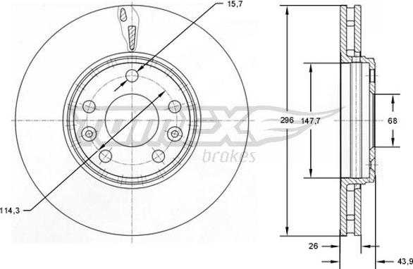 TOMEX brakes TX 72-51 - Kočioni disk www.parts5.com