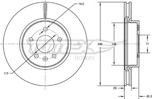 TOMEX brakes TX 72-53 - Féktárcsa parts5.com