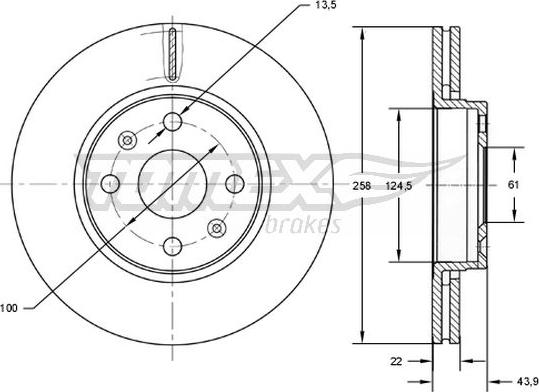 TOMEX brakes TX 72-52 - Тормозной диск www.parts5.com